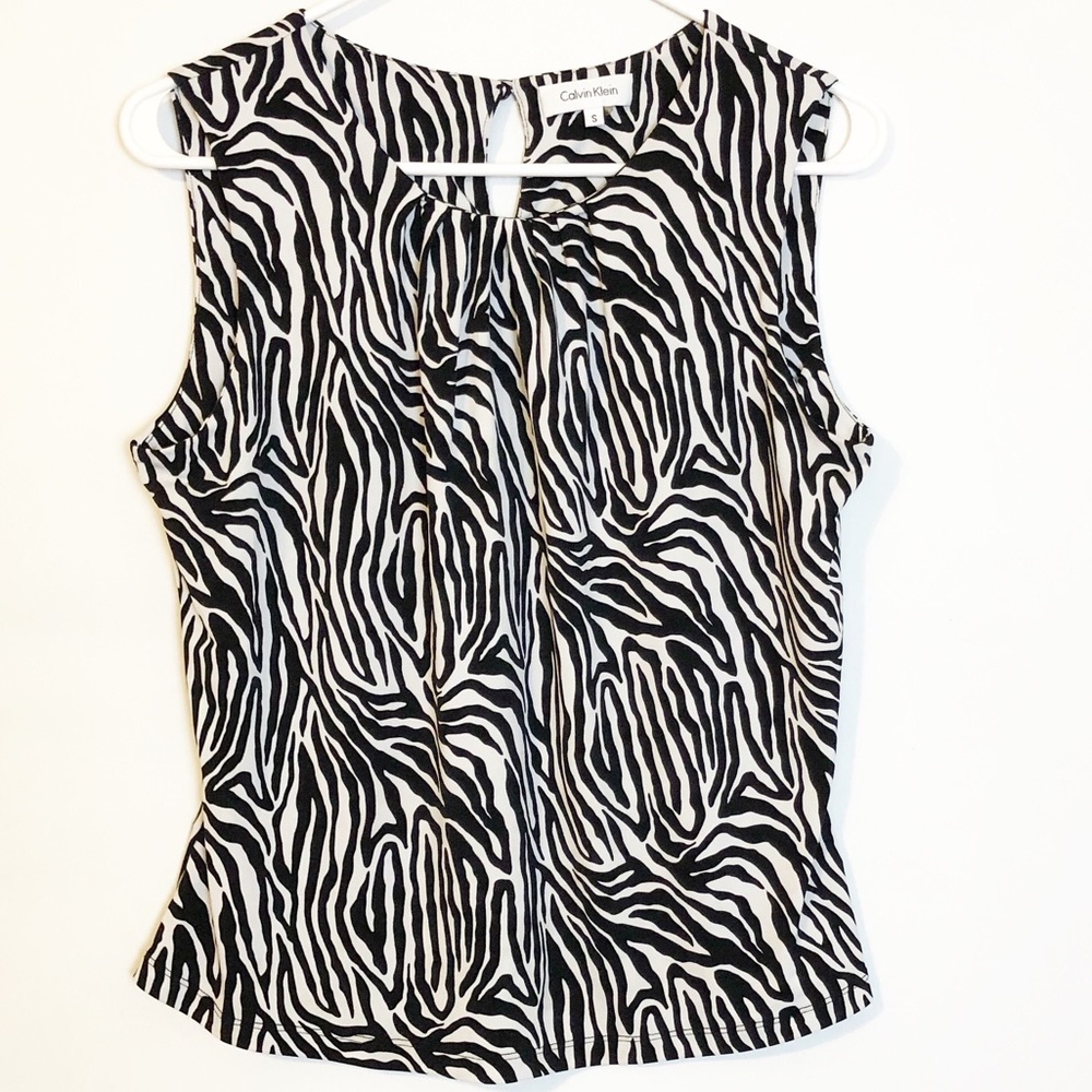 Calvin Klein Zebra Print Sleeveless Top S